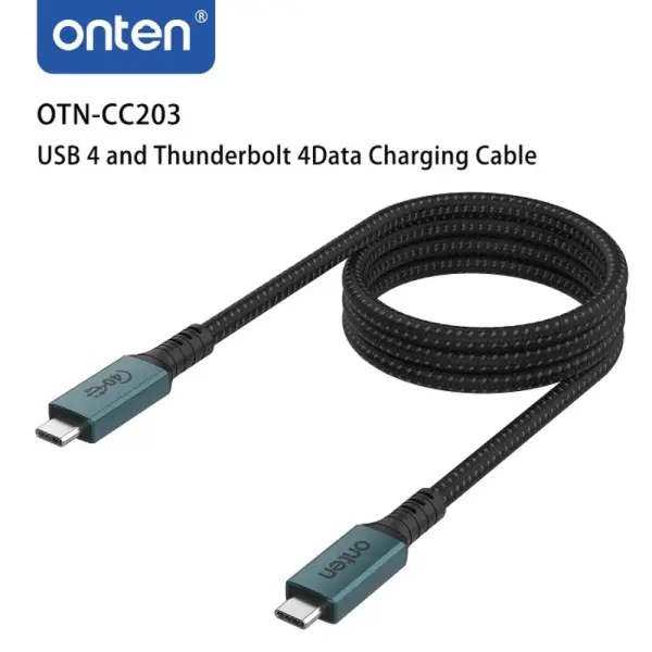 ONTEN USB4 Thunderbolt 4 USB-C Data & Charging Cable – 40Gbps, 240W, 8K