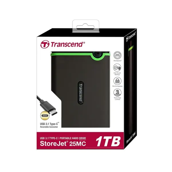 Transcend 1TB External Hard Drive Portable USB Storage